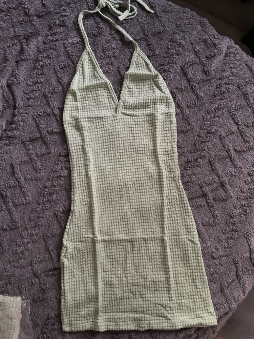 Green Knit Halter Cover Up Dress
